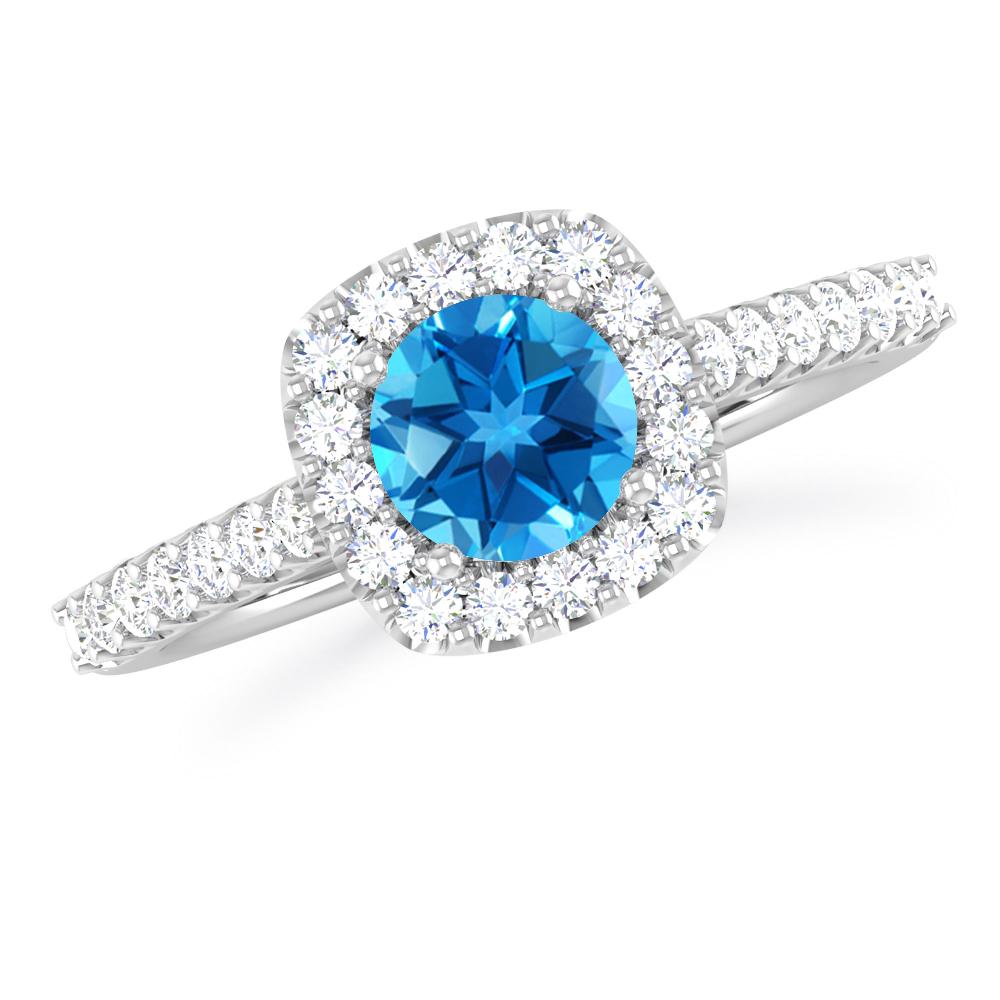 White Gold - Blue Topaz