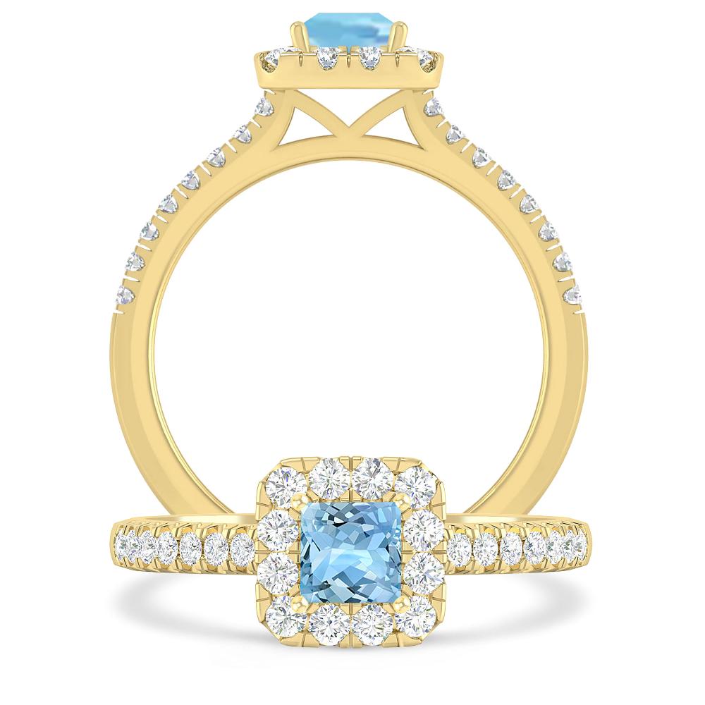 Yellow Gold - Aquamarine