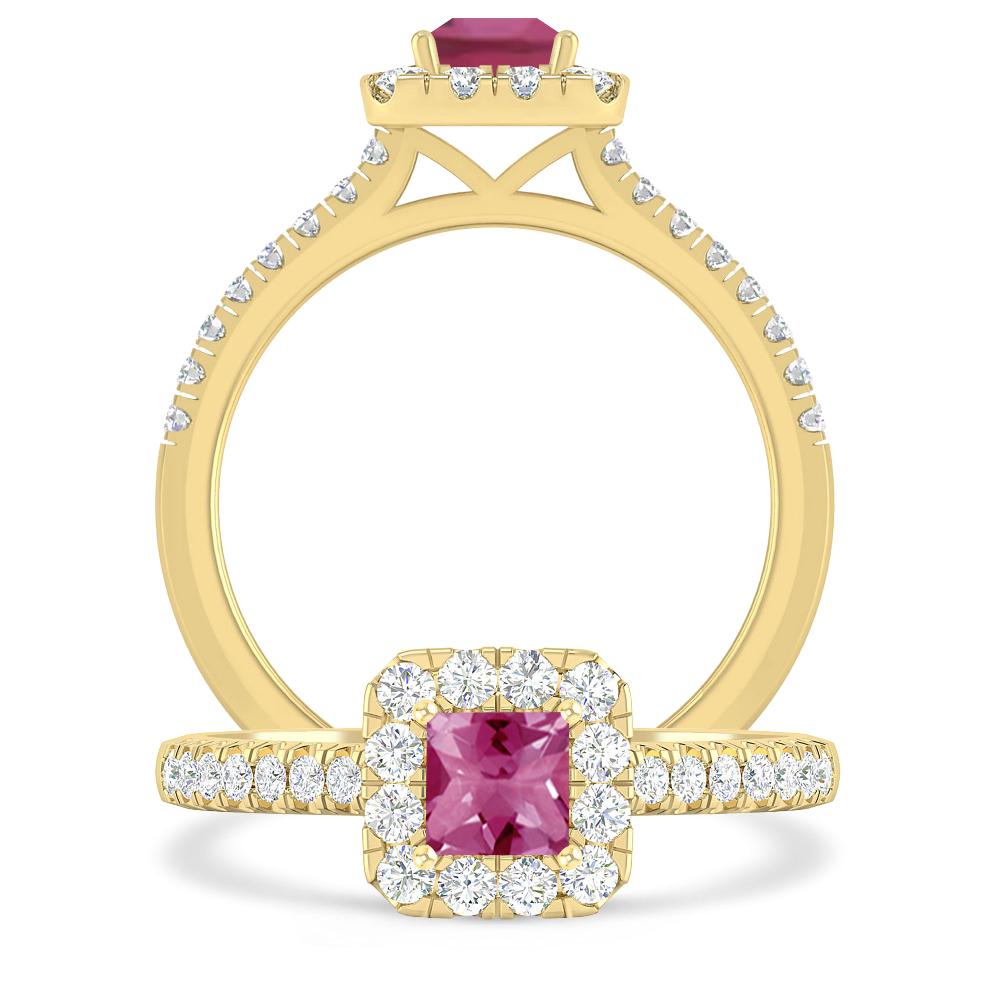 Yellow Gold - Pink Tourmaline