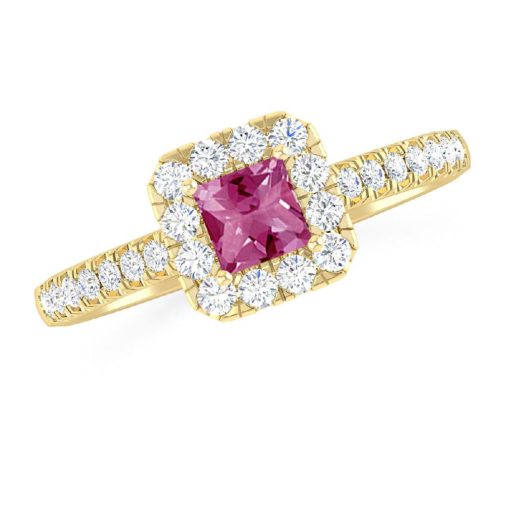 Yellow Gold - Pink Tourmaline