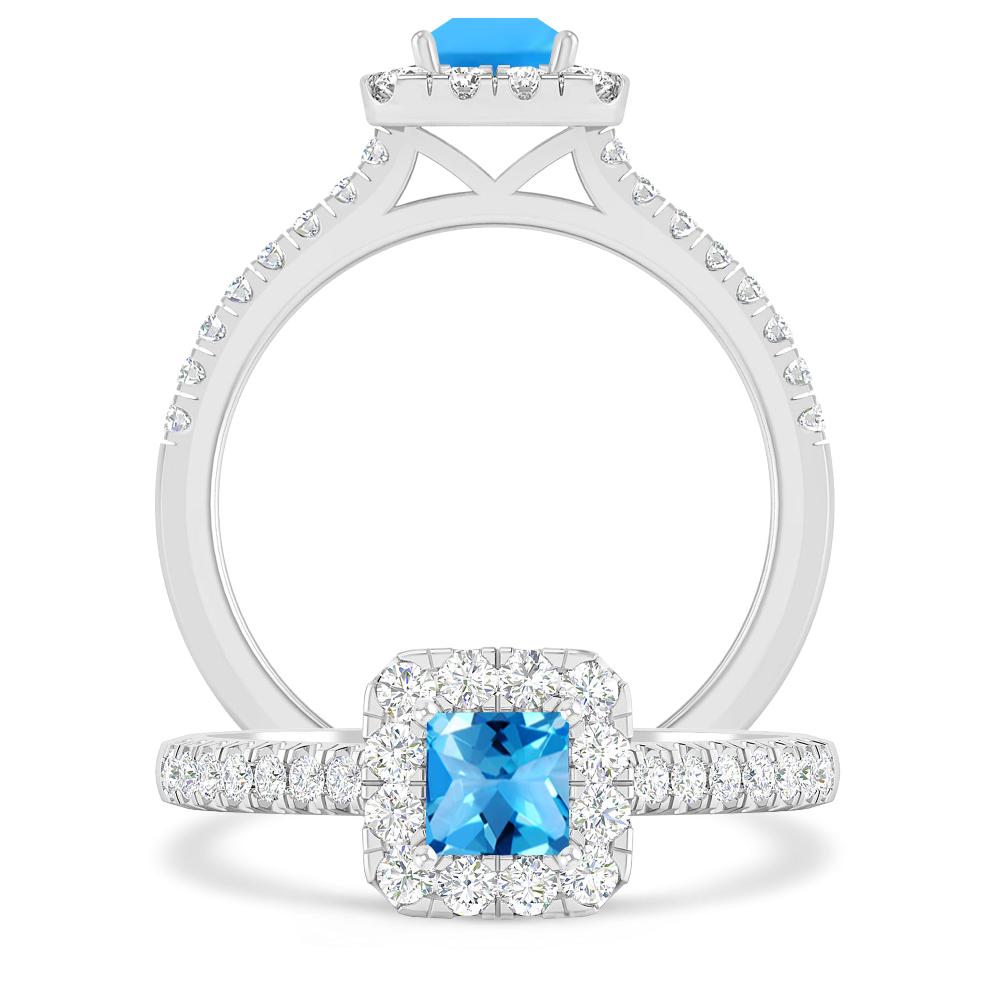 White Gold - Blue Topaz