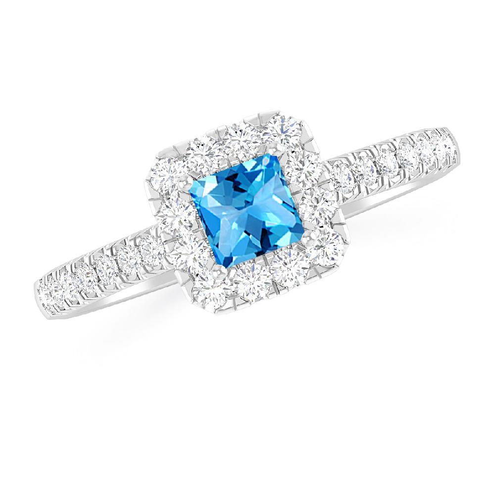 White Gold - Blue Topaz