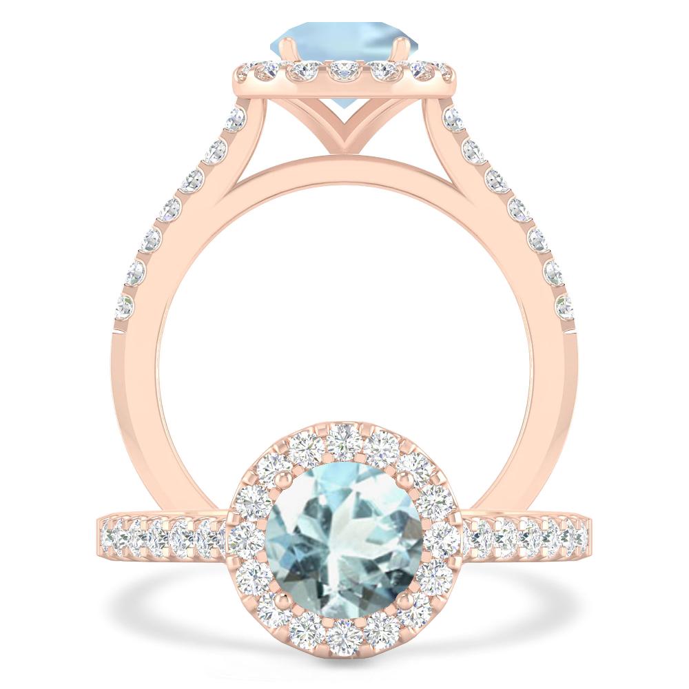 Rose Gold - Aquamarine