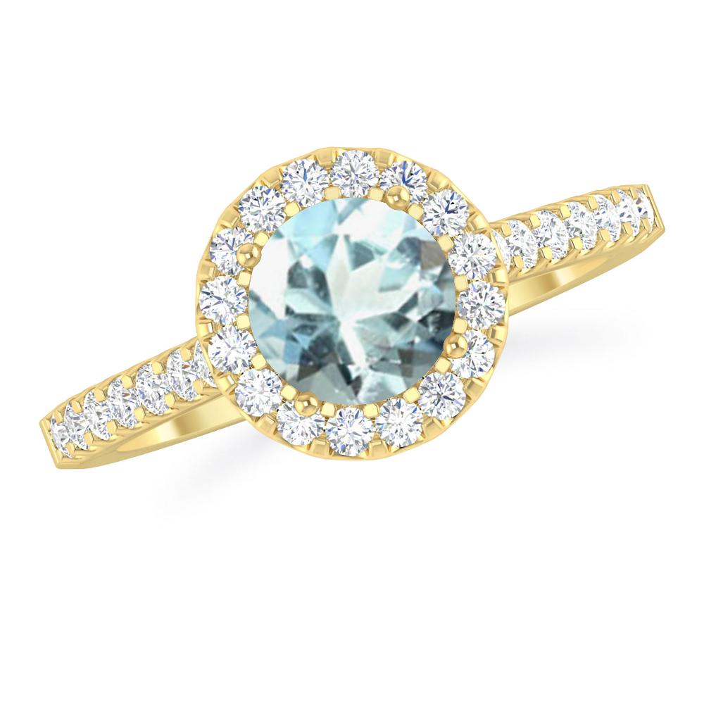 Yellow Gold - Aquamarine