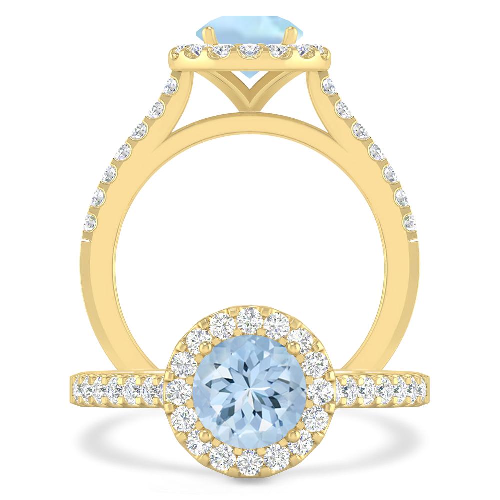 Yellow Gold - Aquamarine