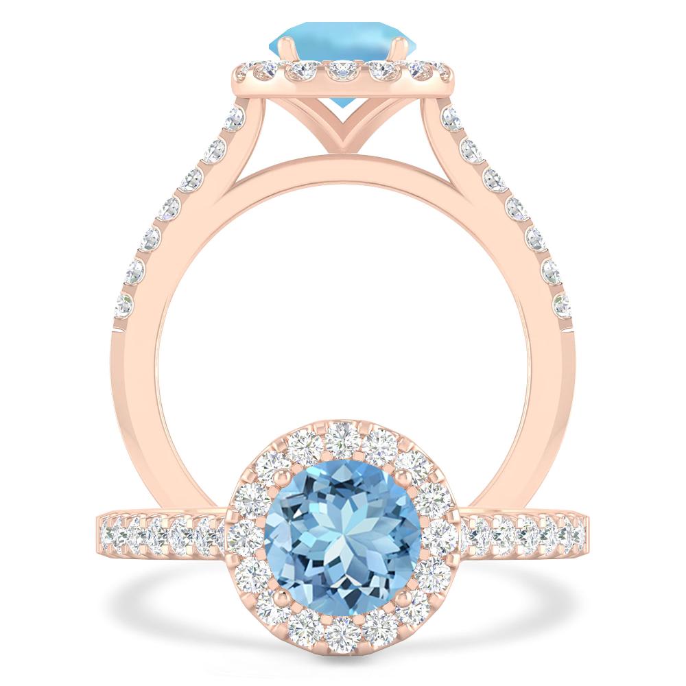 Rose Gold - Aquamarine