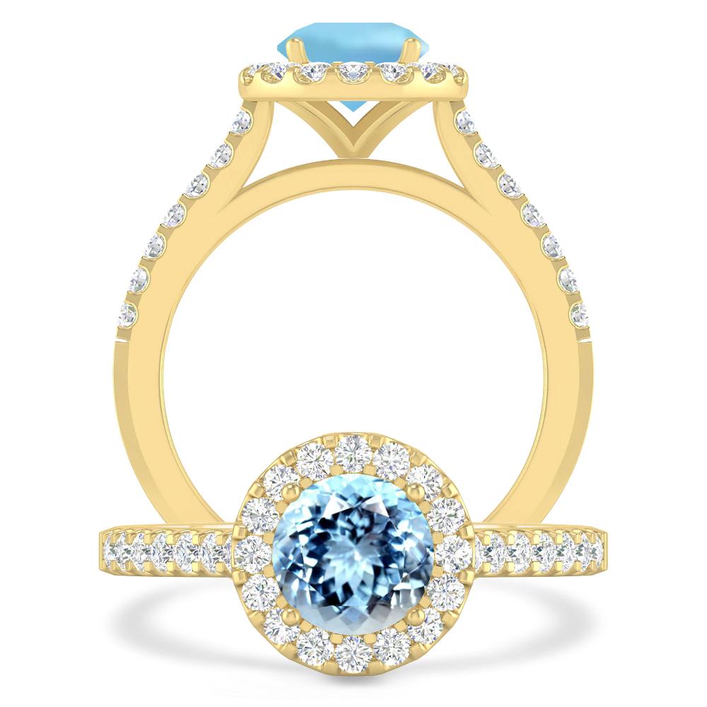 Yellow Gold - Aquamarine