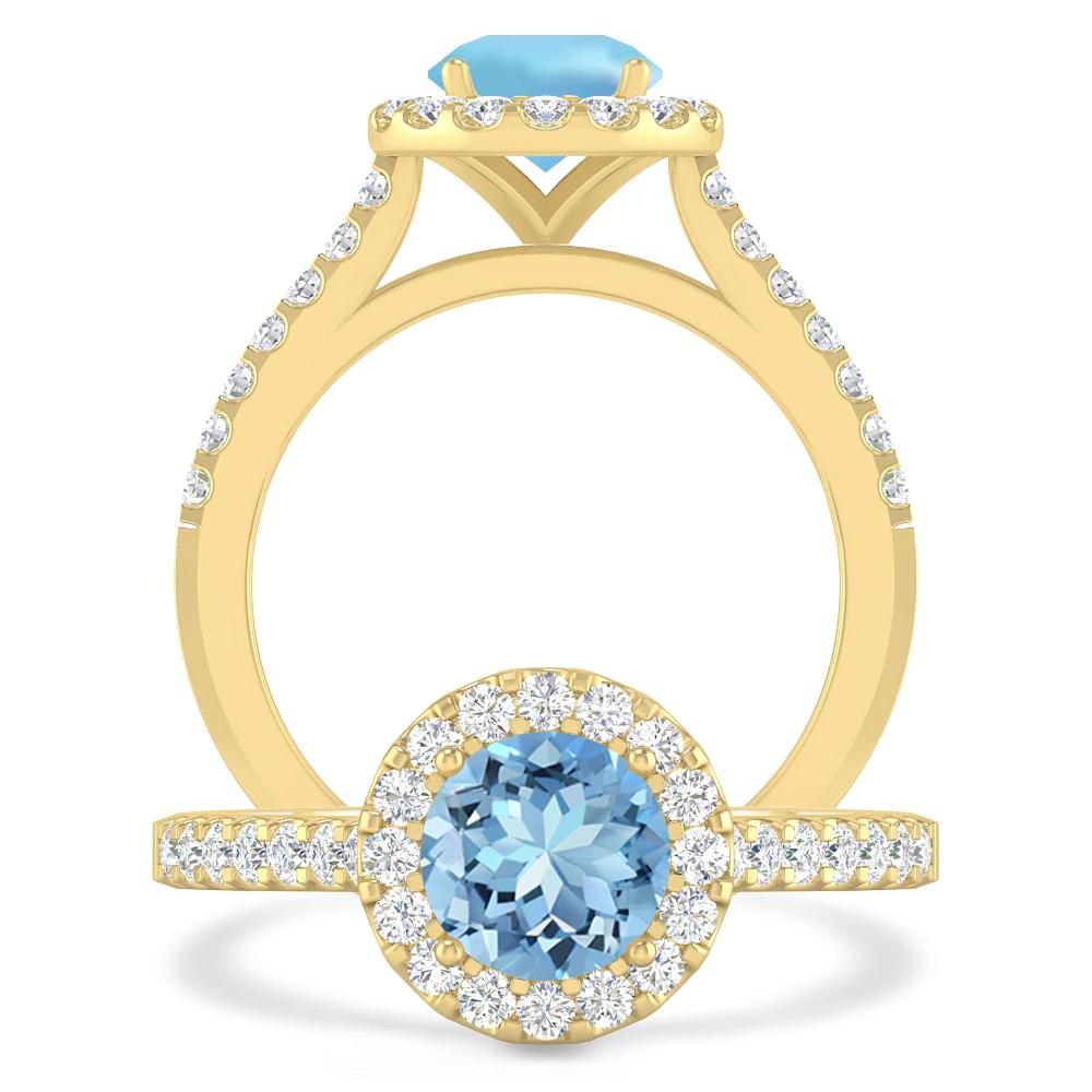 Yellow Gold - Aquamarine