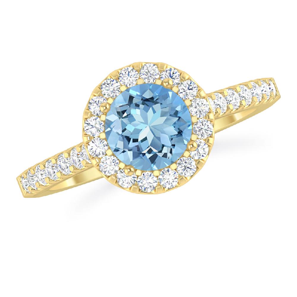 Yellow Gold - Aquamarine