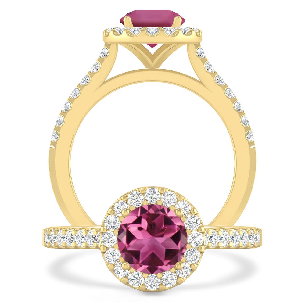 Yellow Gold - Pink Tourmaline