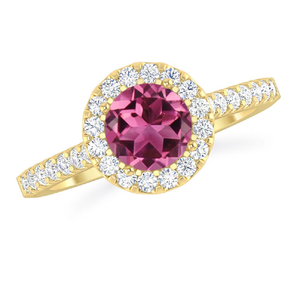 Yellow Gold - Pink Tourmaline