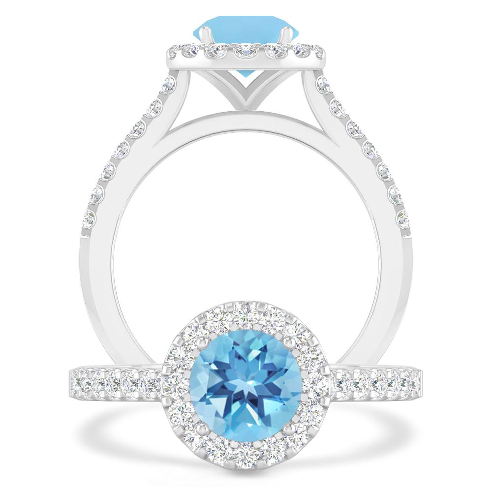 White Gold - Blue Topaz