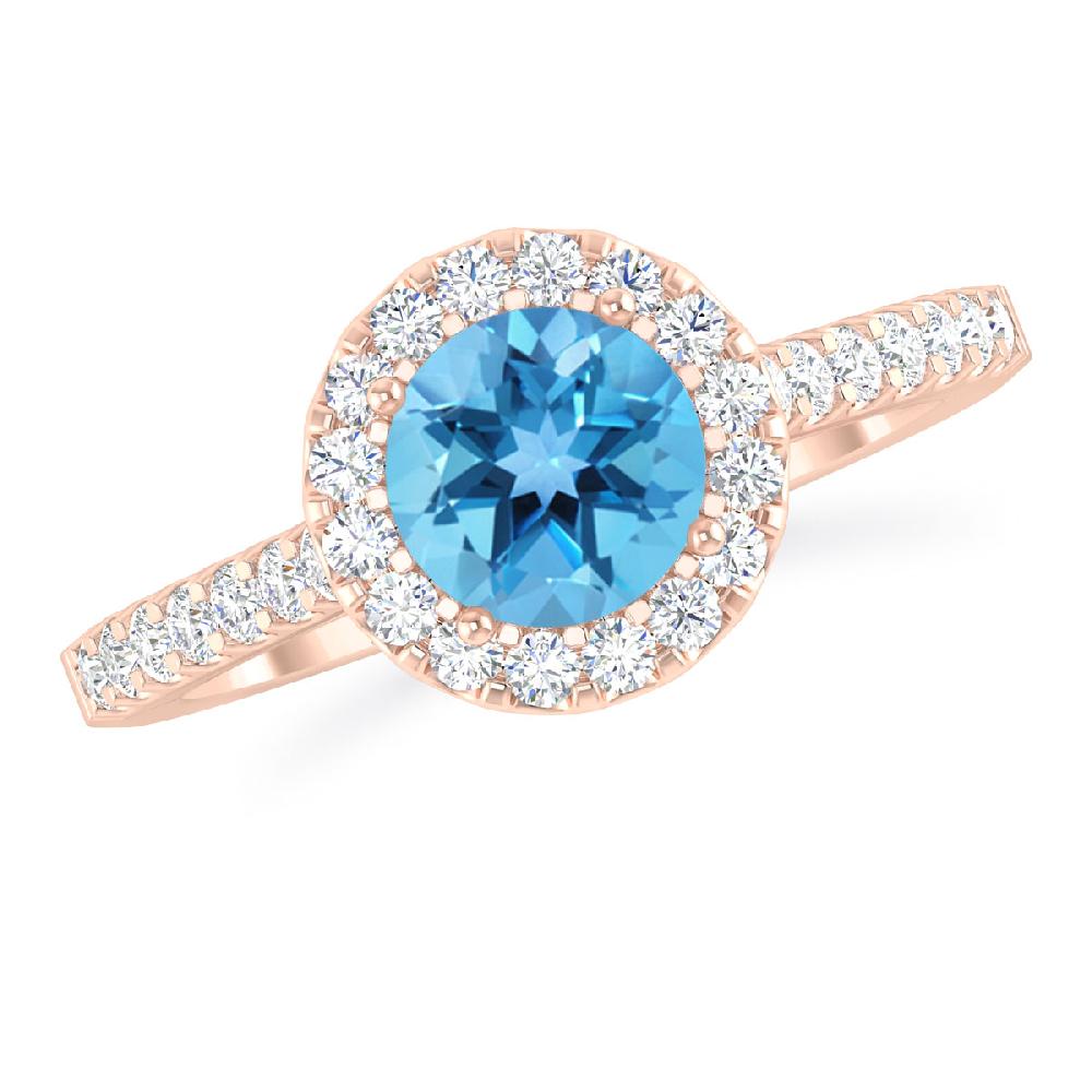 Rose Gold - Blue Topaz