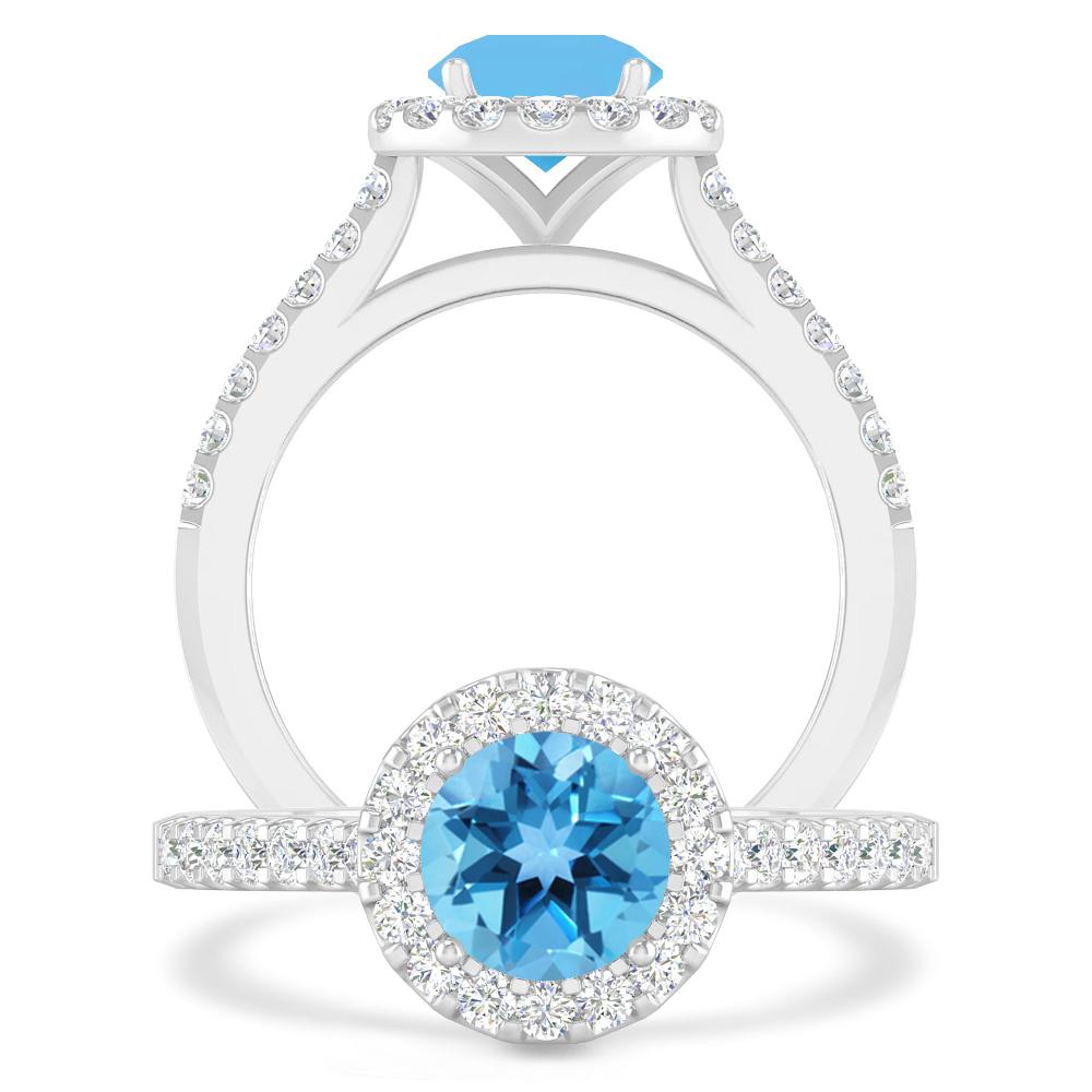 White Gold - Blue Topaz