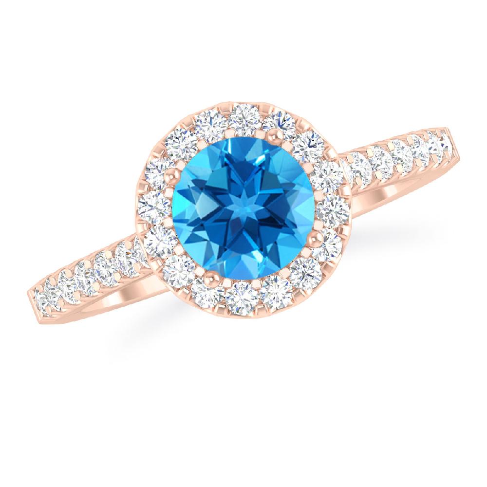 Rose Gold - Blue Topaz