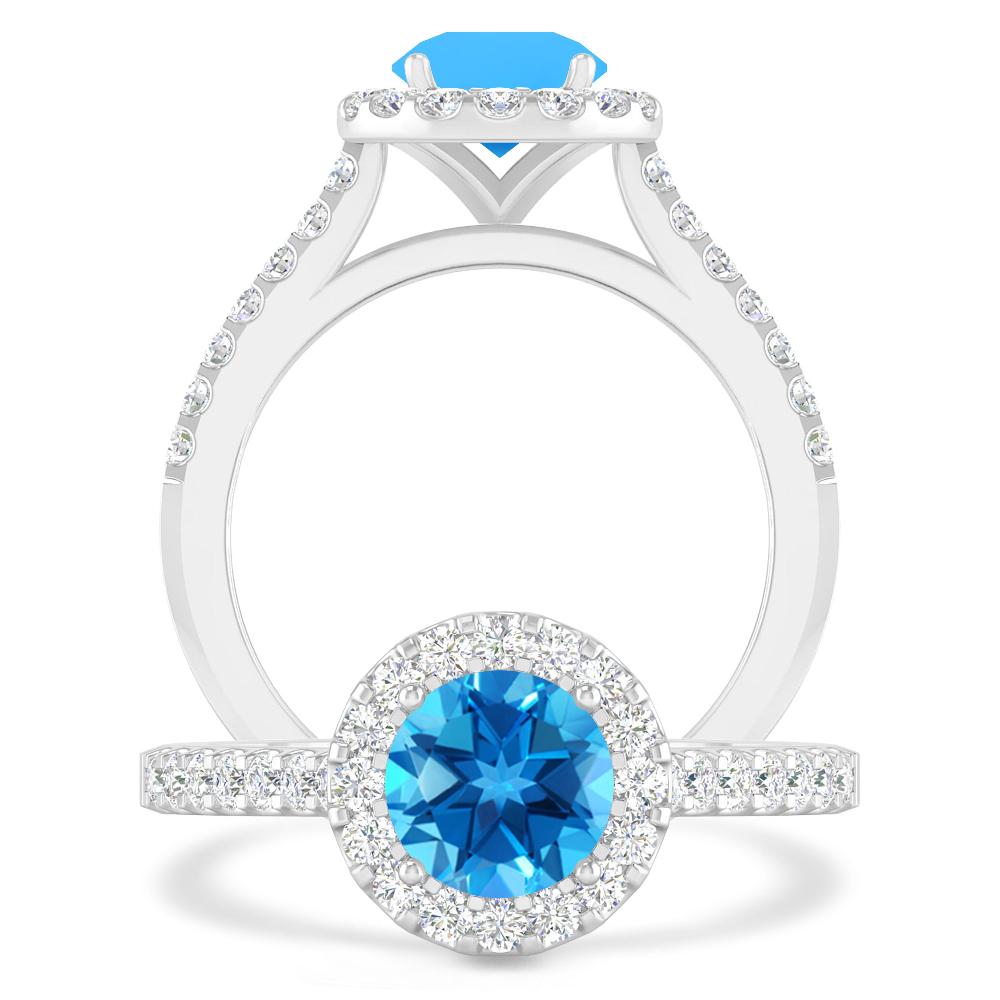 White Gold - Blue Topaz