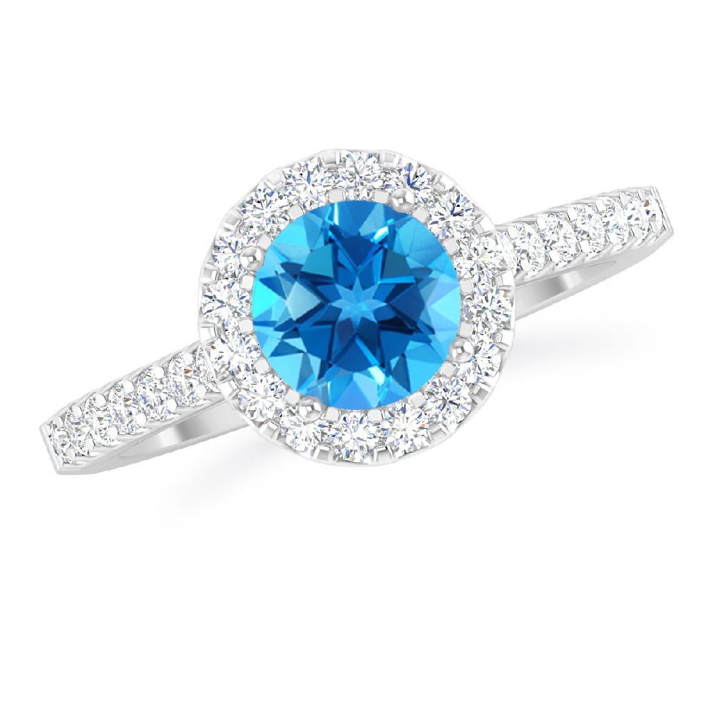 White Gold - Blue Topaz