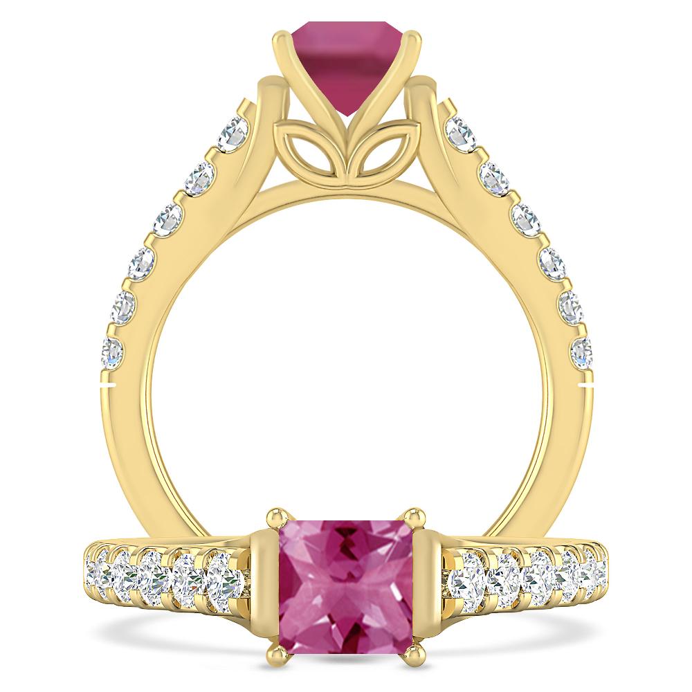 Yellow Gold - Pink Tourmaline