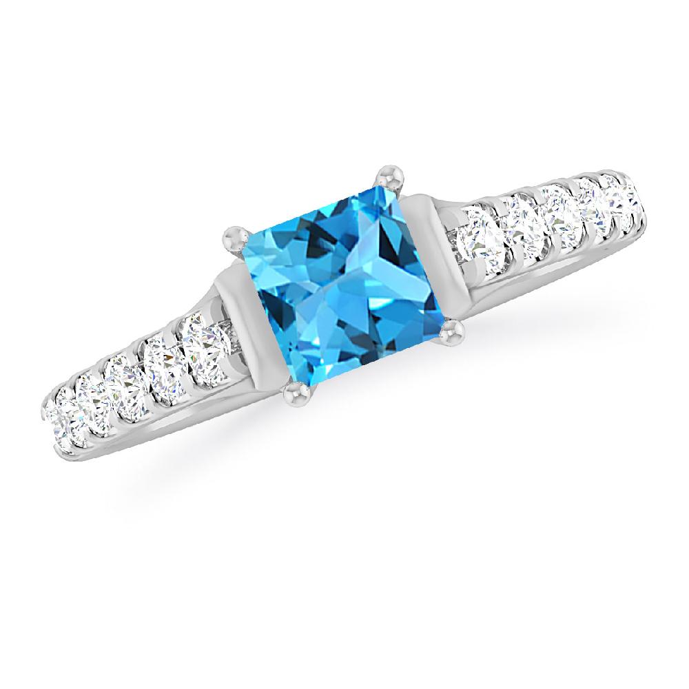 White Gold - Blue Topaz