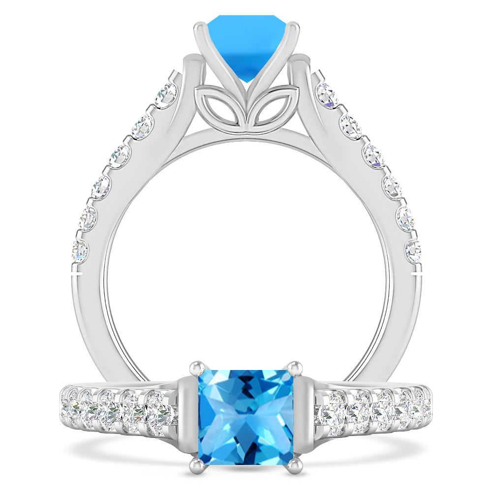 White Gold - Blue Topaz