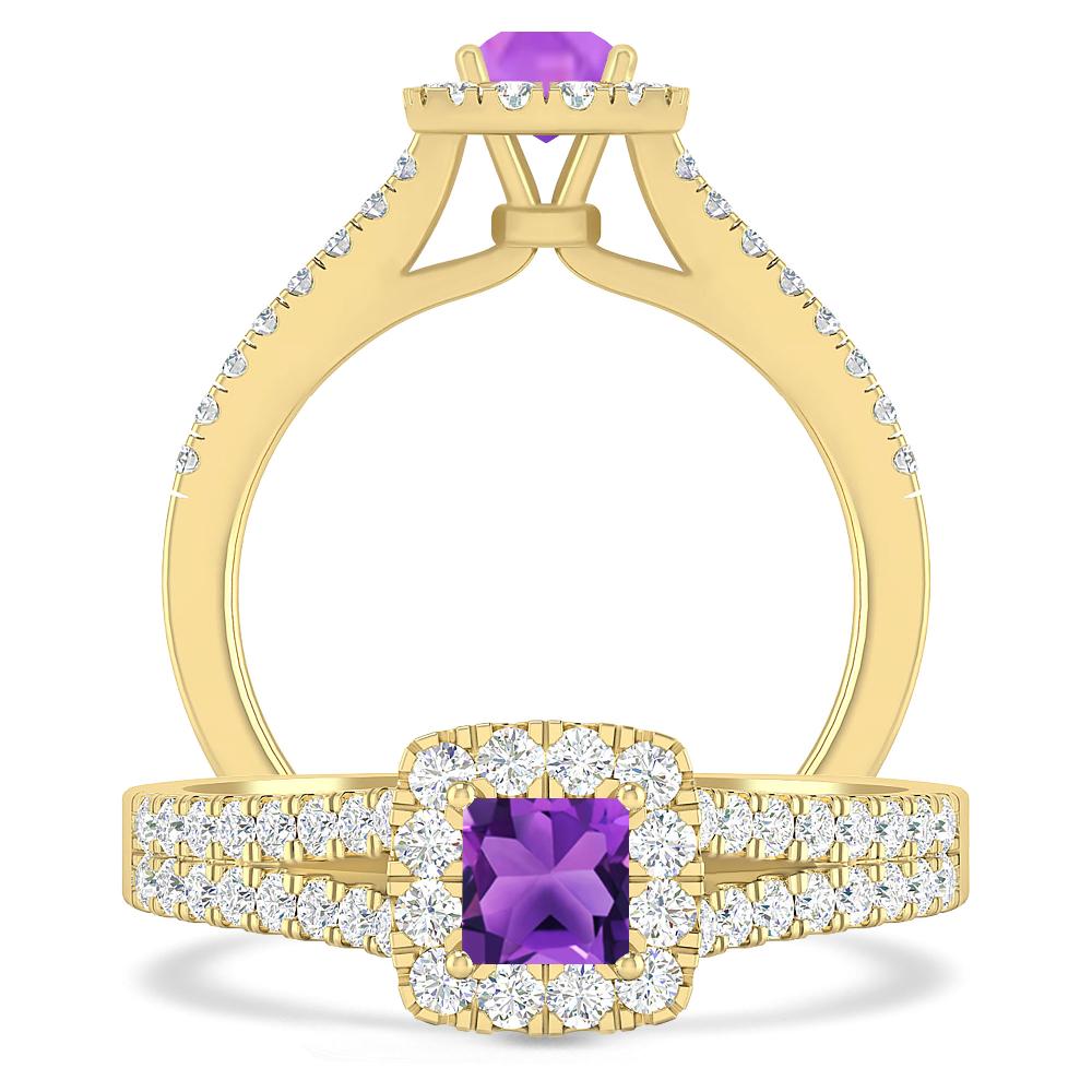 Yellow Gold - Amethyst