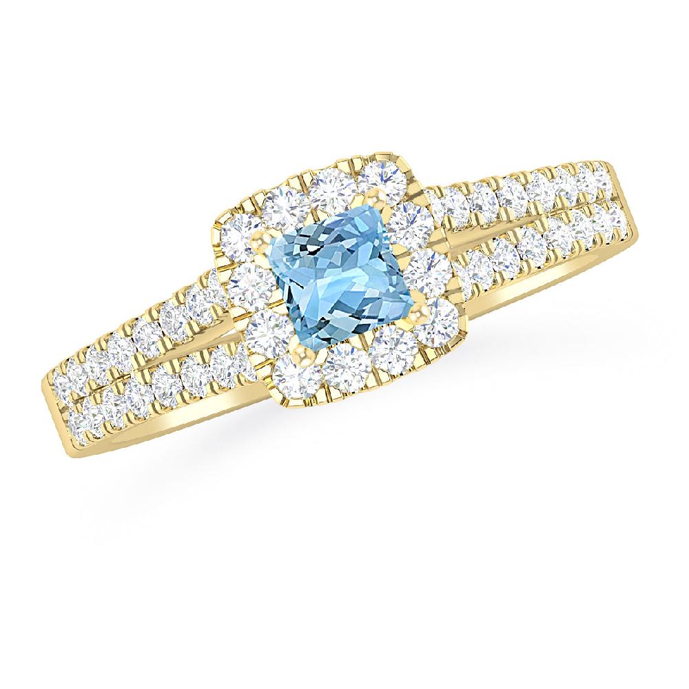 Yellow Gold - Aquamarine