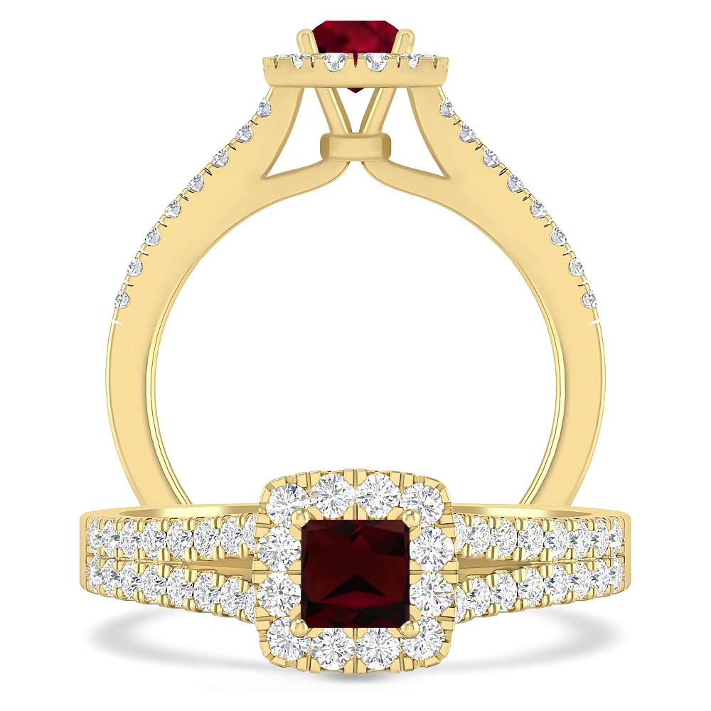 Yellow Gold - Garnet