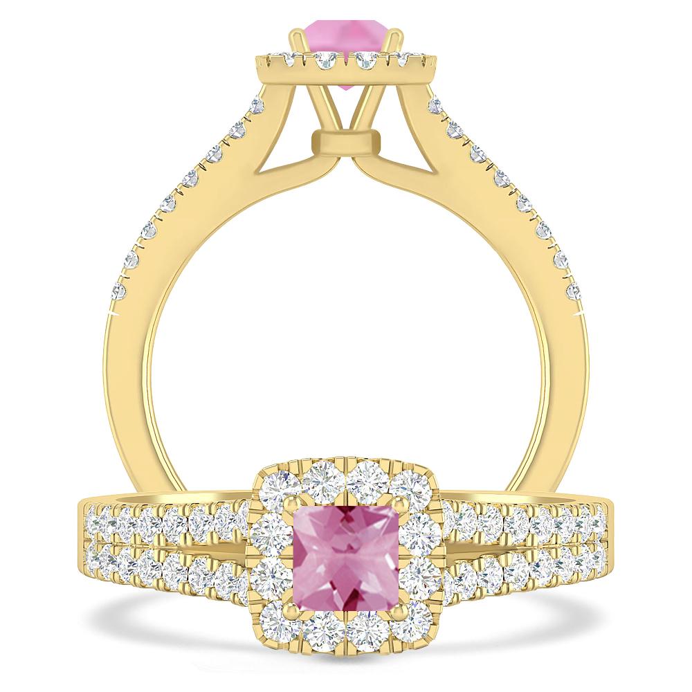 Yellow Gold - Pink Tourmaline