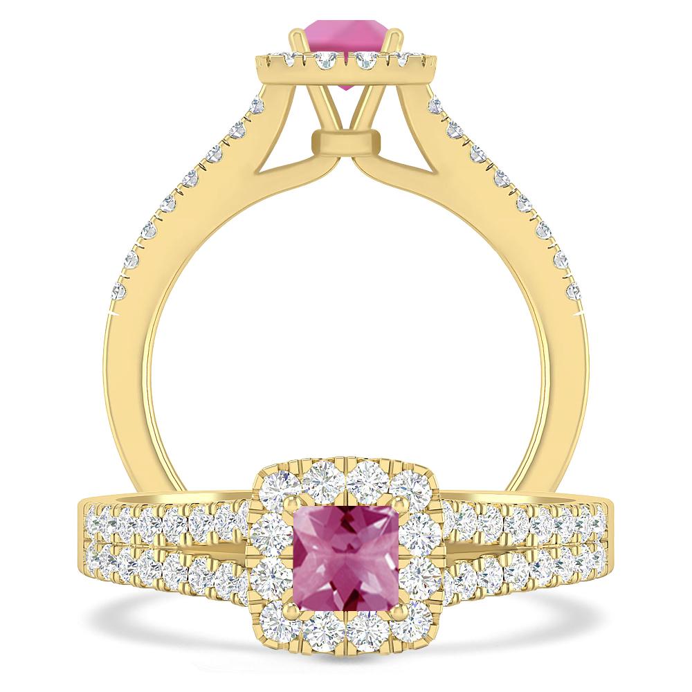 Yellow Gold - Pink Tourmaline