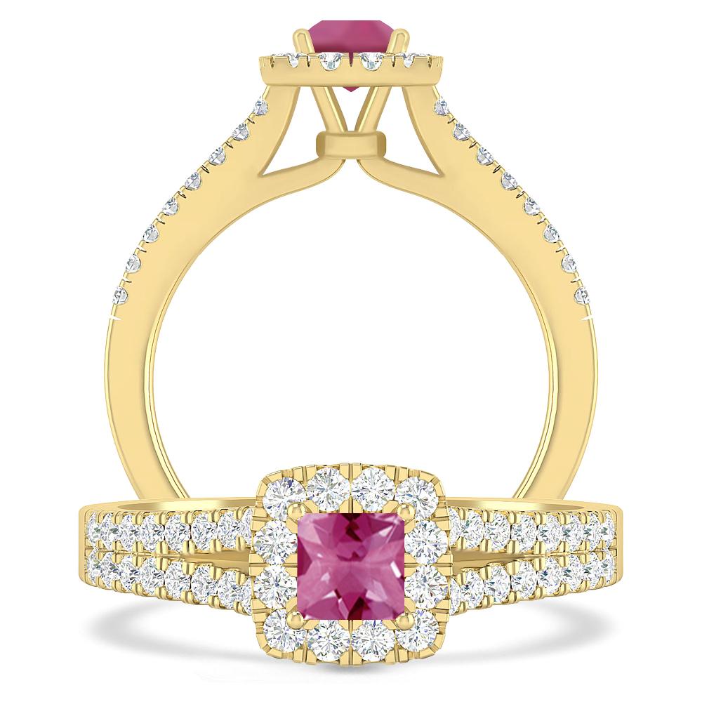 Yellow Gold - Pink Tourmaline