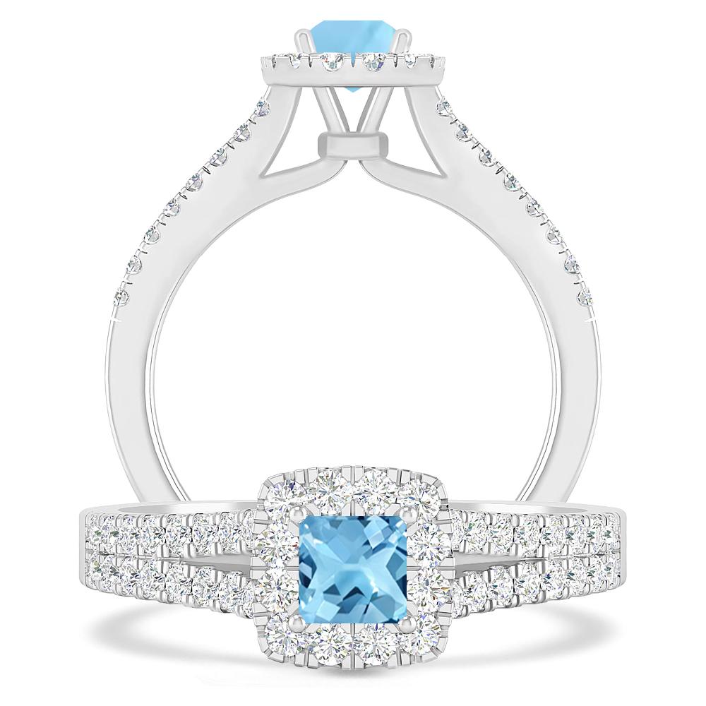 White Gold - Blue Topaz