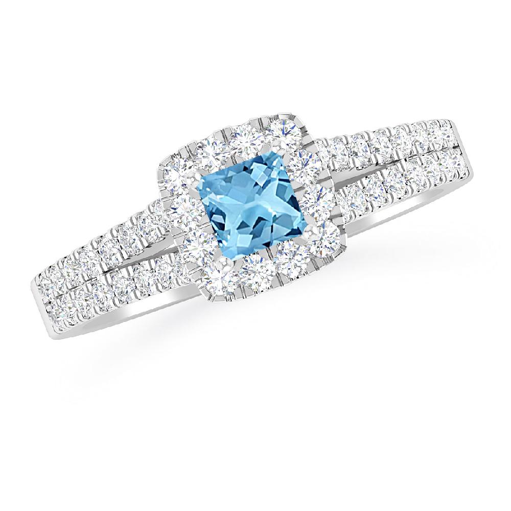 White Gold - Blue Topaz