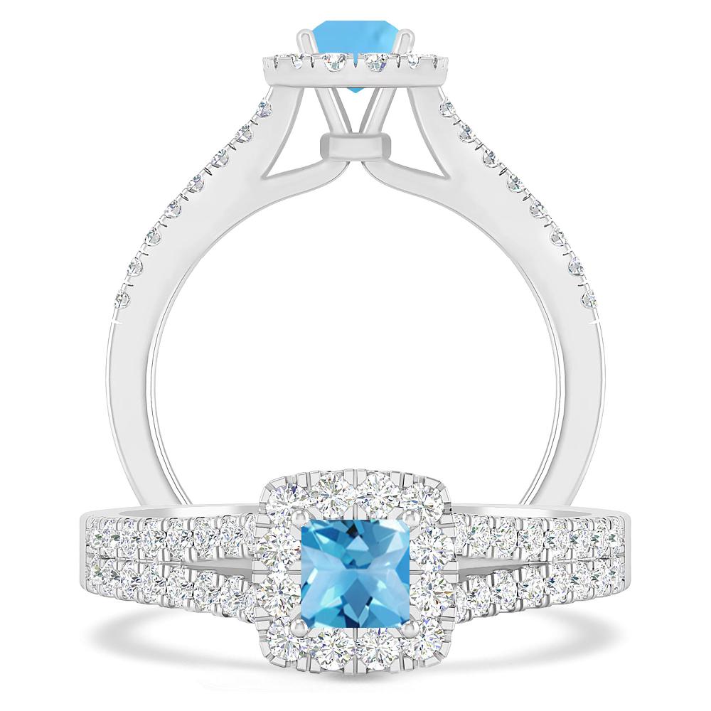 White Gold - Blue Topaz