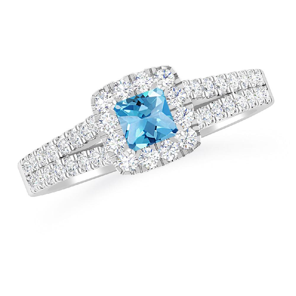 White Gold - Blue Topaz