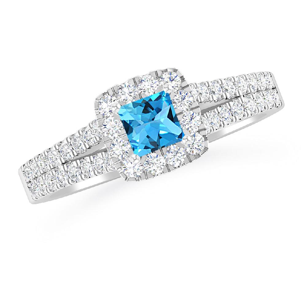 White Gold - Blue Topaz