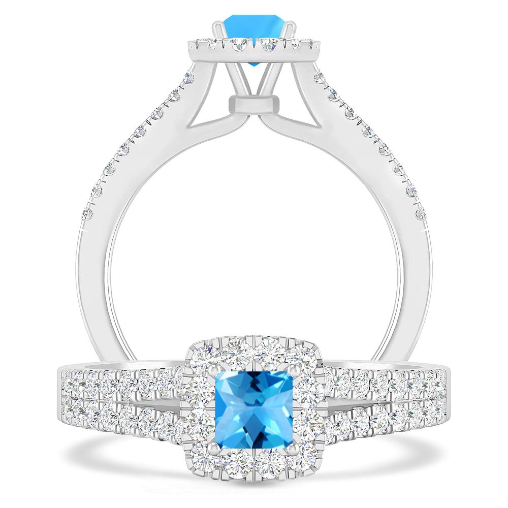 White Gold - Blue Topaz