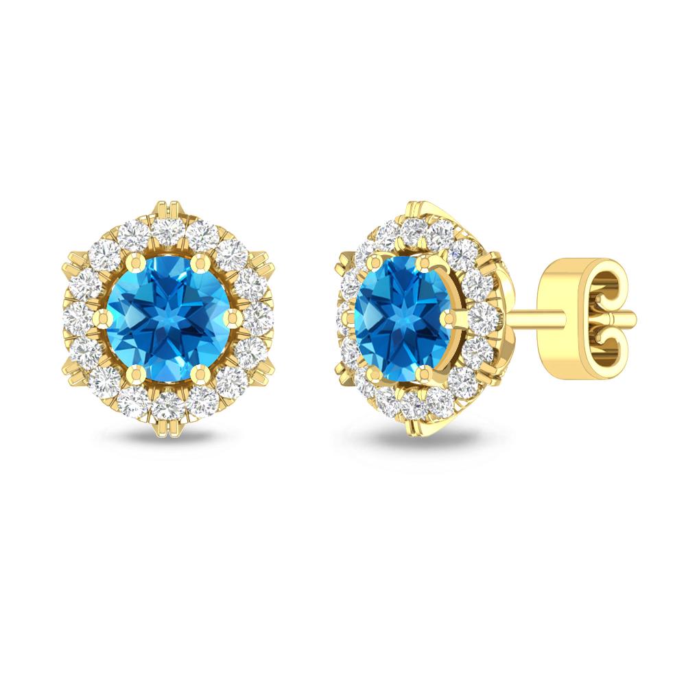 Yellow Gold - Blue Topaz