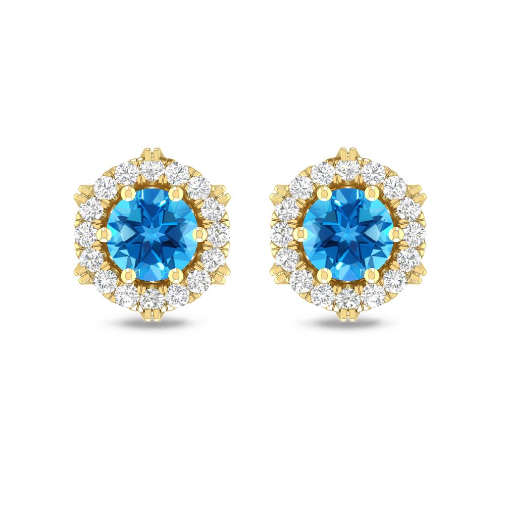 Yellow Gold - Blue Topaz