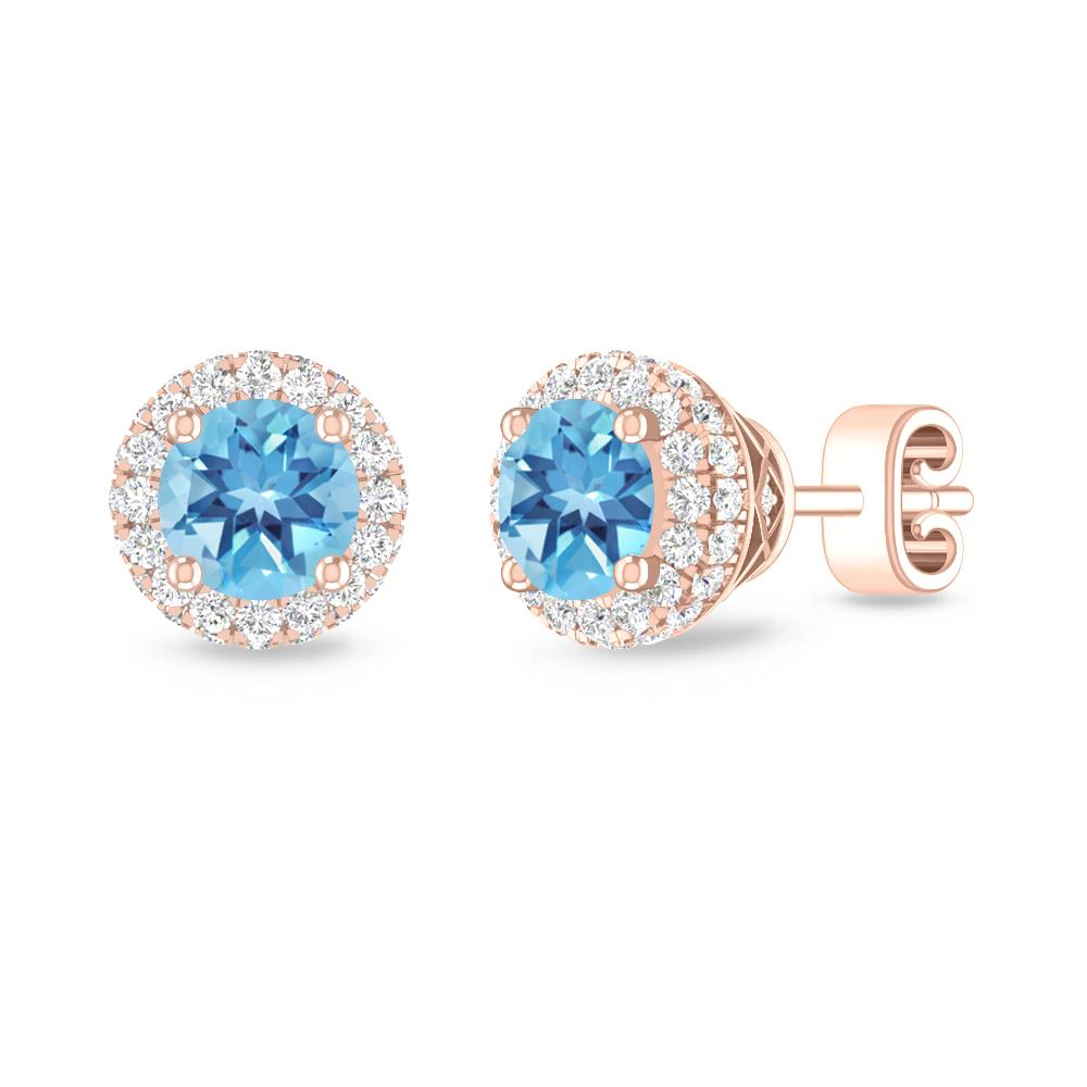 Rose Gold - Blue Topaz