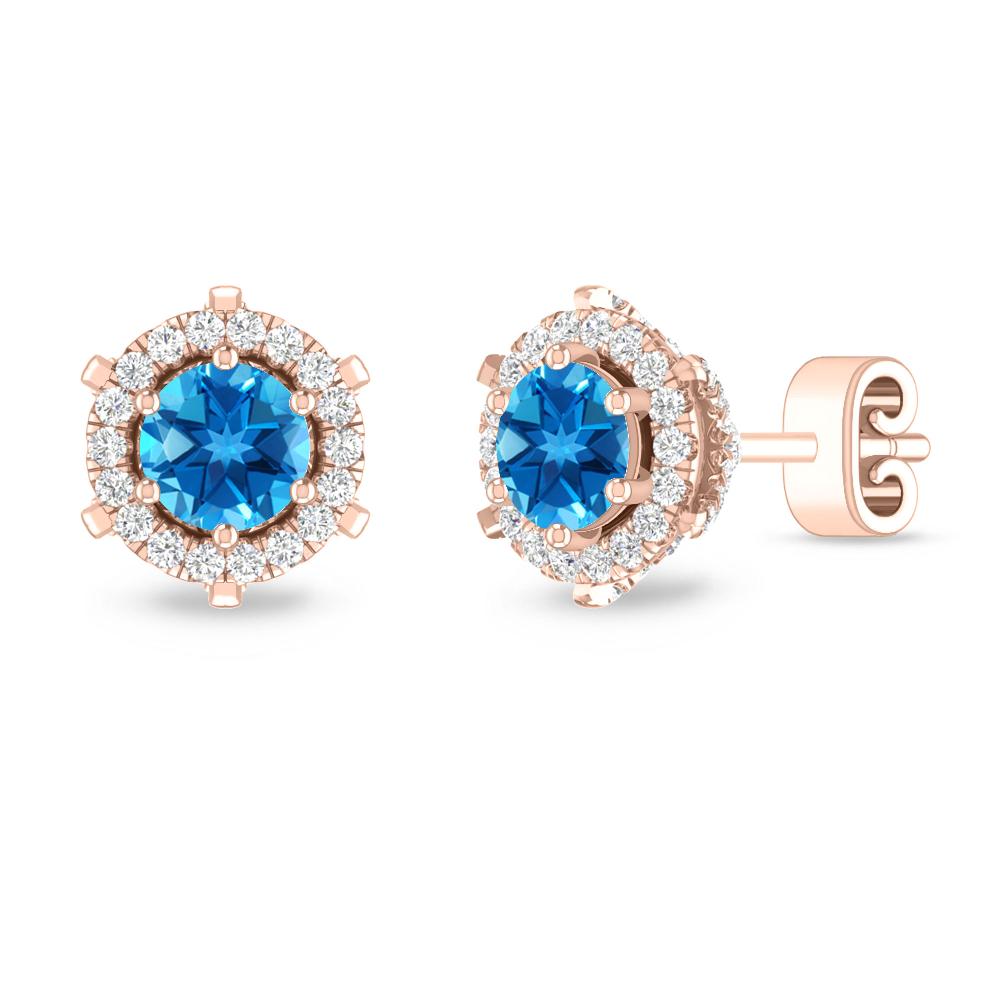 Rose Gold - Blue Topaz