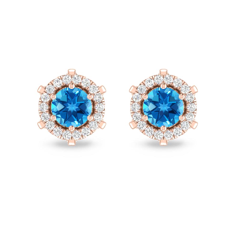 Rose Gold - Blue Topaz