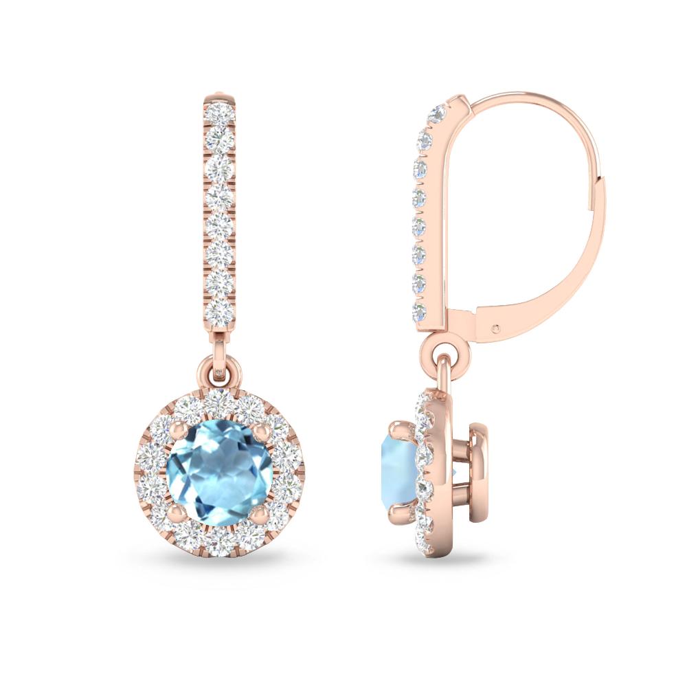 Rose Gold - Aquamarine