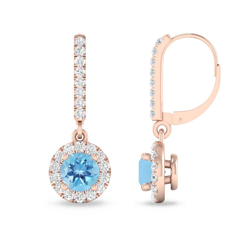 Rose Gold - Blue Topaz