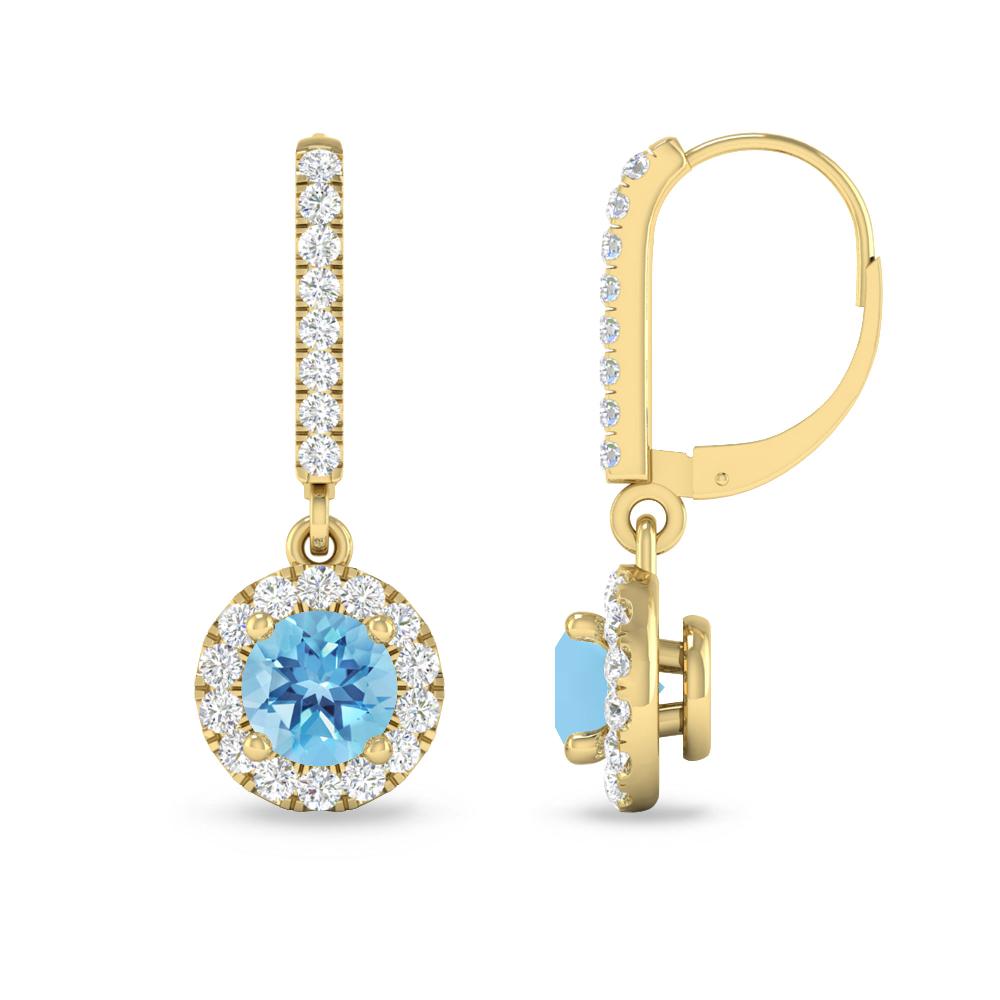 Yellow Gold - Blue Topaz