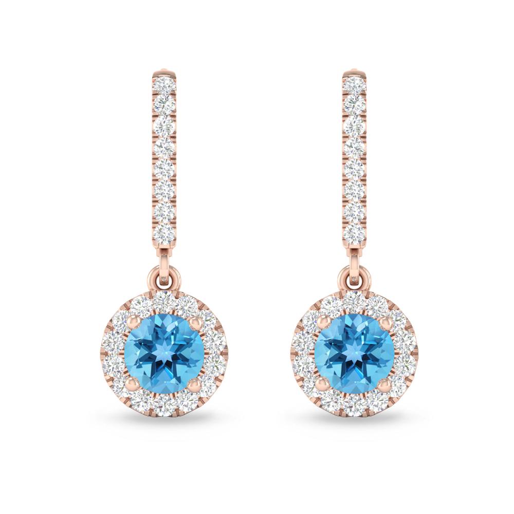 Rose Gold - Blue Topaz