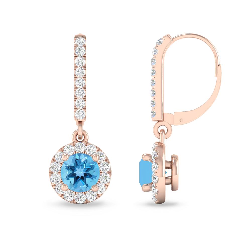 Rose Gold - Blue Topaz