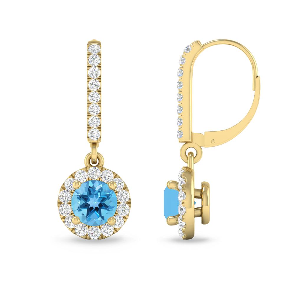 Yellow Gold - Blue Topaz