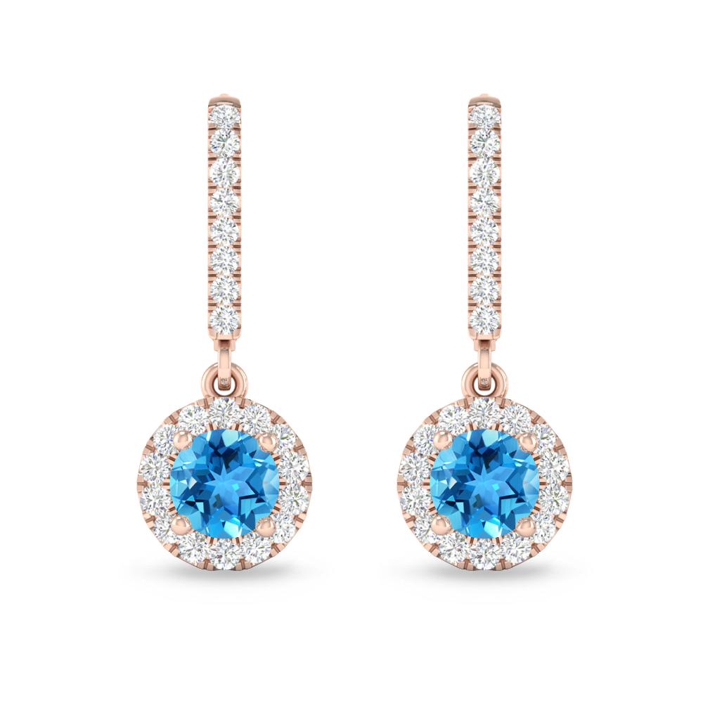 Rose Gold - Blue Topaz