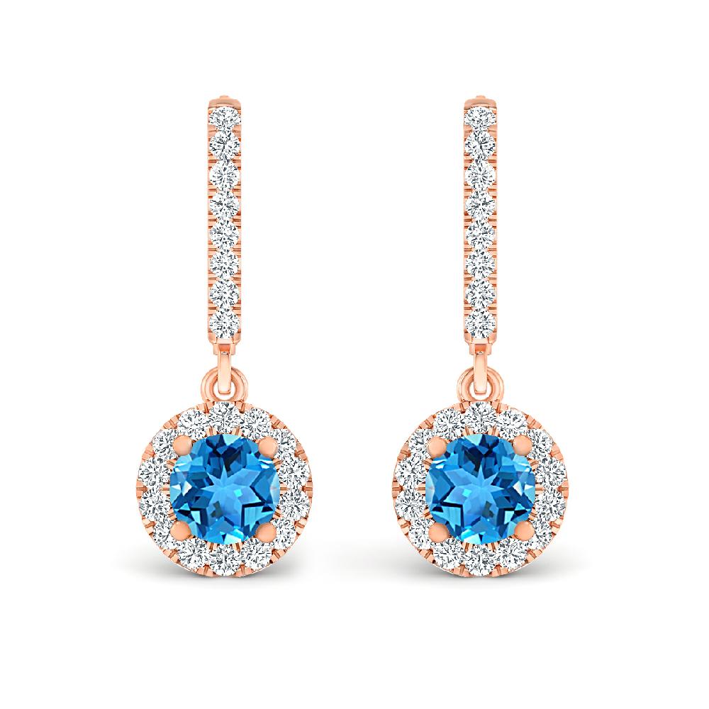 Rose Gold - Blue Topaz