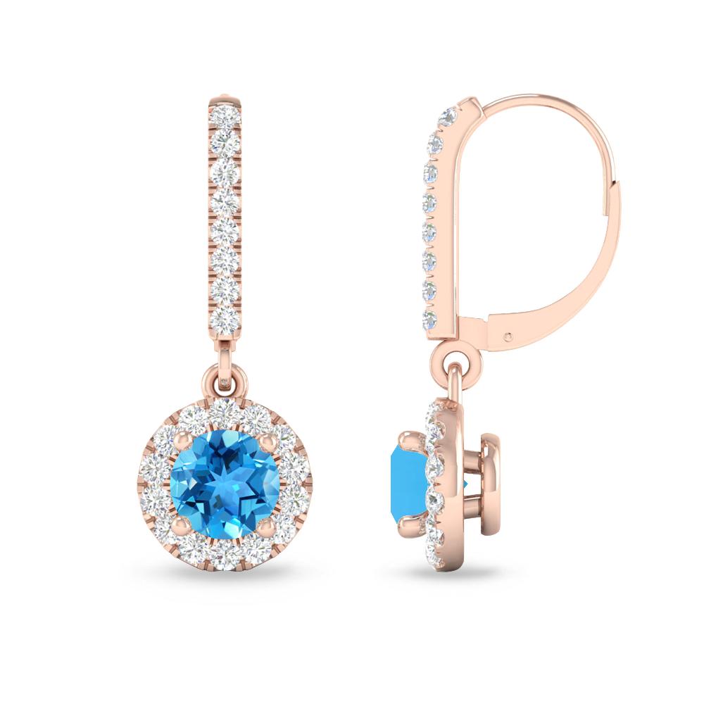 Rose Gold - Blue Topaz